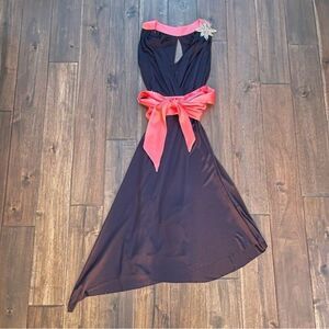 Rubber Ducky Black & Peach Asymmetrical Dress